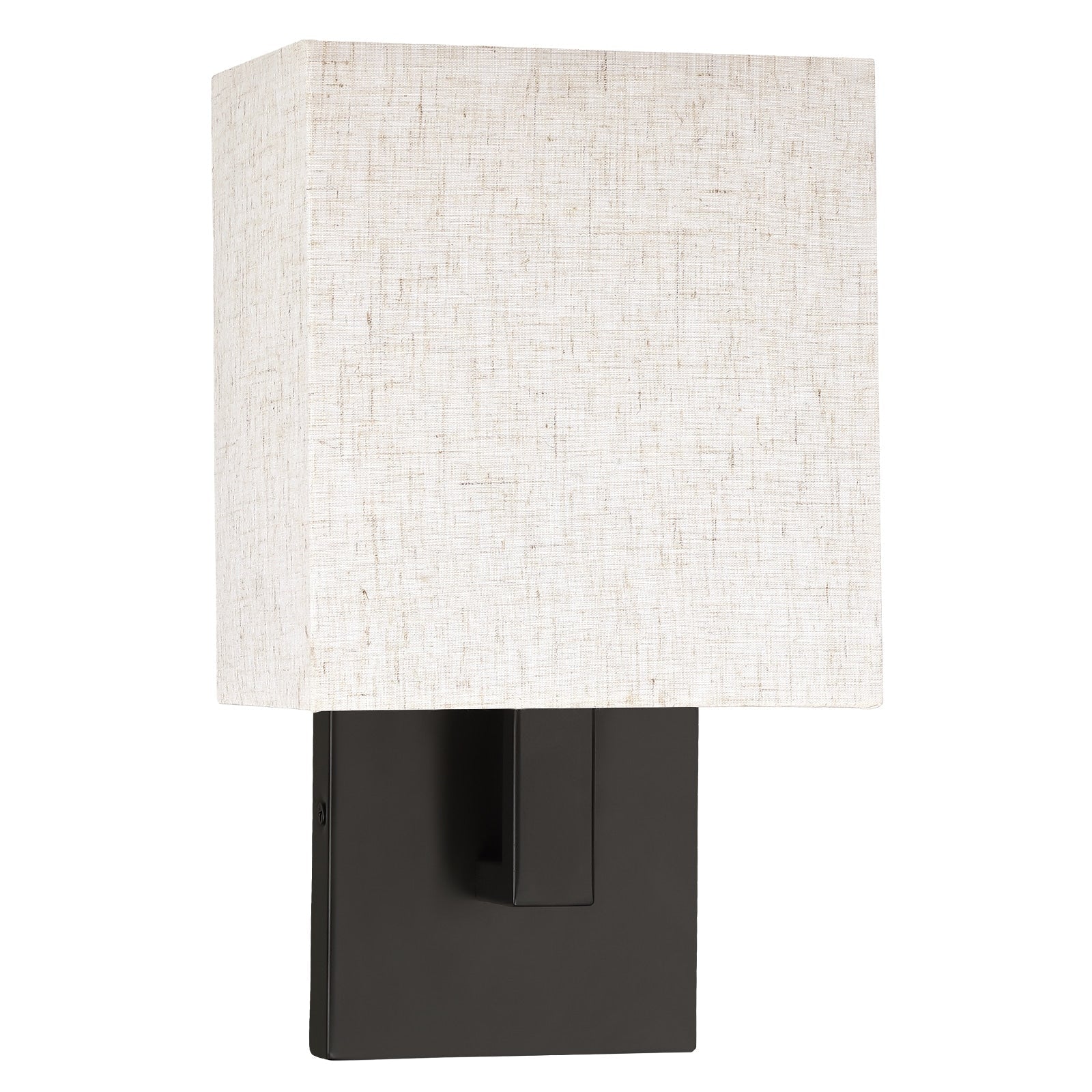 Applique murale bronze foncé de 30 cm de hauteur avec abat-jour en tissu avoine
