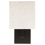 Applique murale bronze foncé de 30 cm de hauteur avec abat-jour en tissu avoine