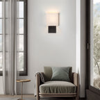 Applique murale bronze foncé de 30 cm de hauteur avec abat-jour en tissu avoine