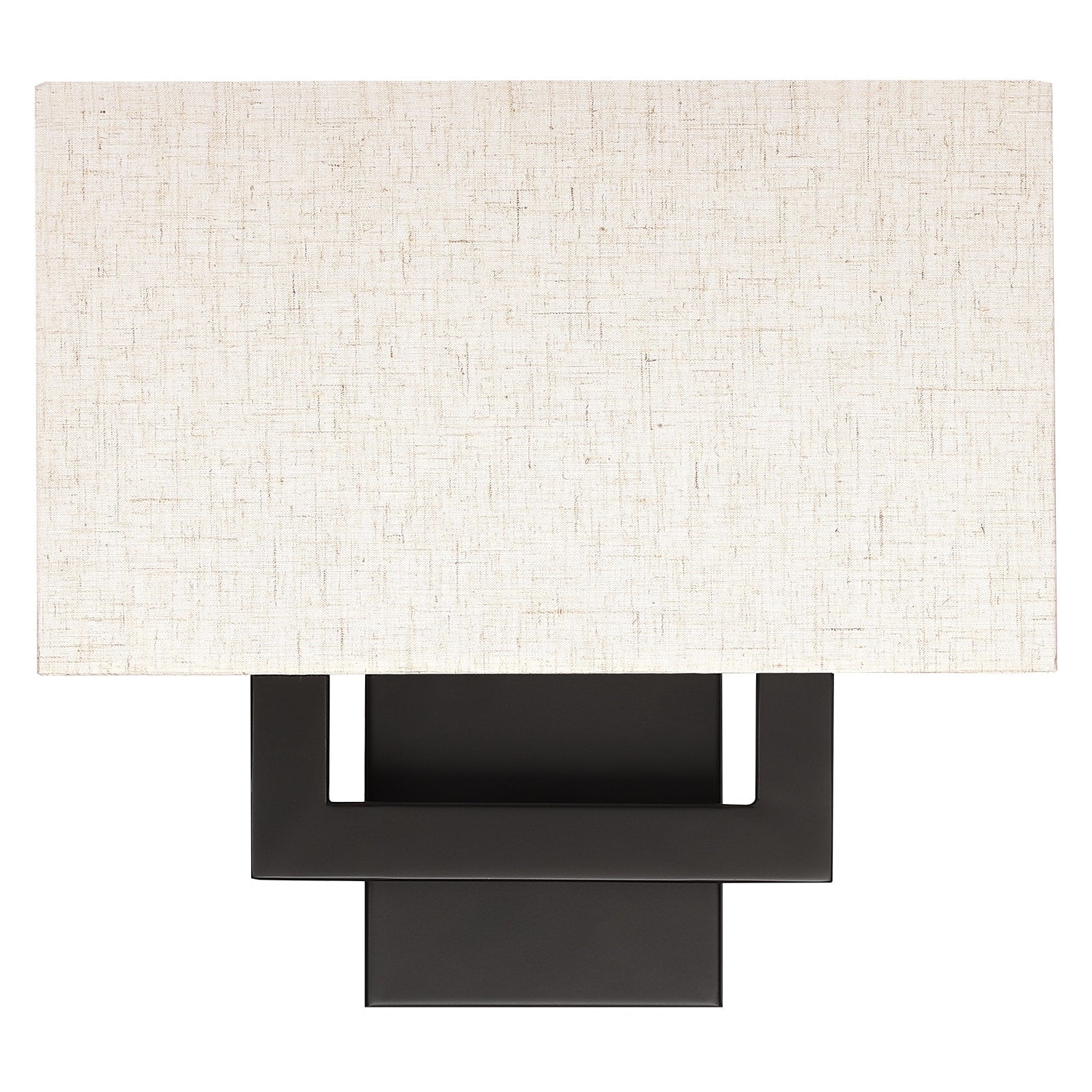 Applique murale bronze foncé de 30 cm de hauteur avec abat-jour en tissu avoine