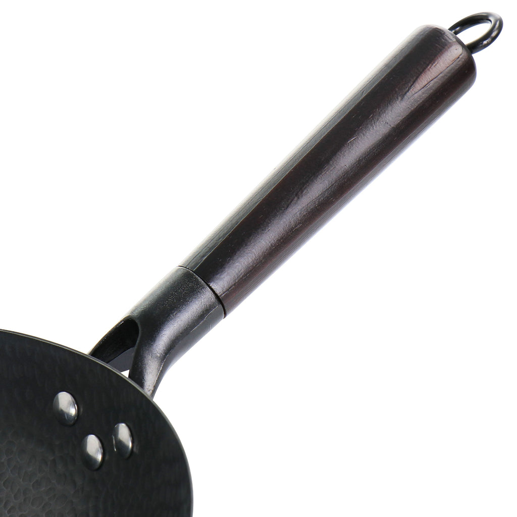 Wok en acier au carbone épais de 13 pouces, noir