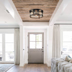 Lustre encastré moderne en cristal noir à 3 lumières pour couloir