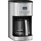 Cafetière en acier inoxydable 14 tasses, verseuse en verre, entièrement automatique, réglage de la force d'infusion