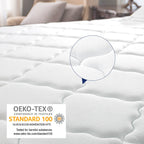 Matelas hybride 14 pouces, mousse à mémoire de forme et ressorts ensachés, fermeté moyenne, tailles Queen et King en option