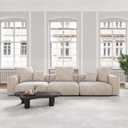 Canapé sectionnel modulaire en velours côtelé 141,73 avec coussin épais, canapé convertible à assise profonde pour salon