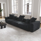 Canapé sectionnel modulaire en velours côtelé 141,73 avec coussin épais, canapé convertible à assise profonde pour salon
