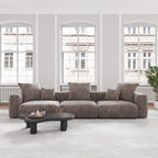 Canapé sectionnel modulaire en velours côtelé 141,73 avec coussin épais, canapé convertible à assise profonde pour salon