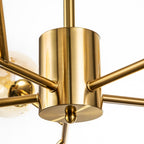 Lustre linéaire moderne à 15 lumières pour îlot de cuisine Sputnik, composé de branches et de bulles en verre