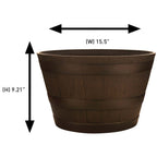 Jardinière en forme de tonneau de whisky Southern Patio