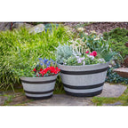 Jardinière en forme de tonneau de whisky Southern Patio