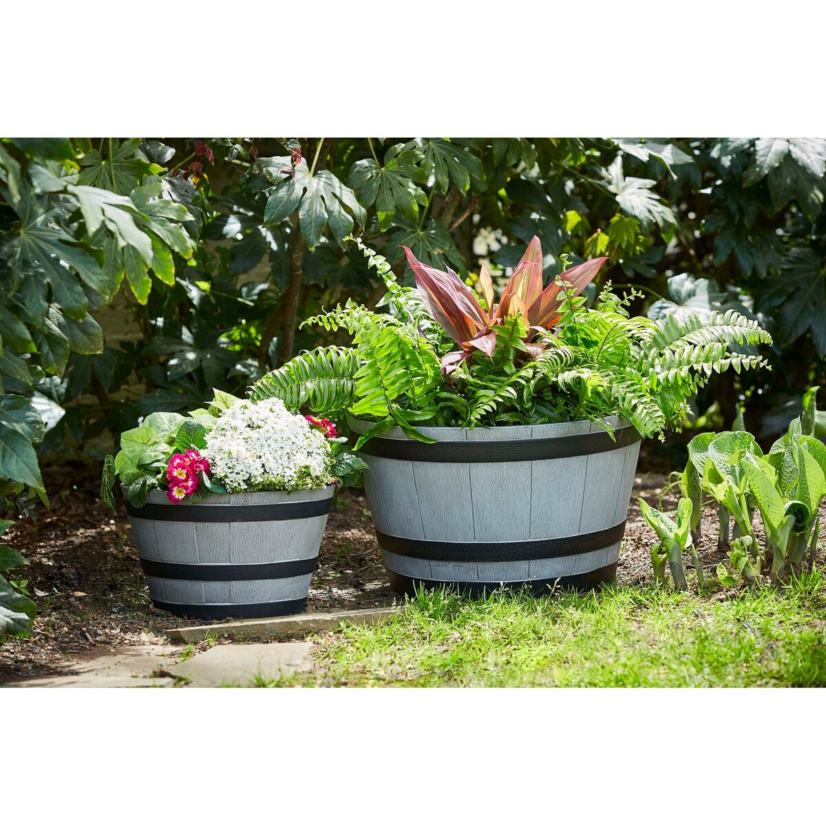 Jardinière en forme de tonneau de whisky Southern Patio