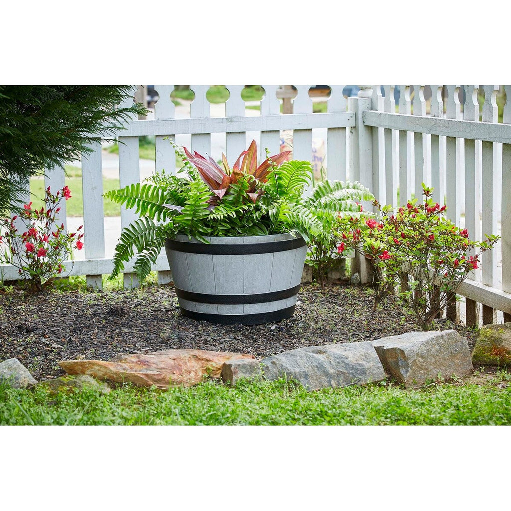 Jardinière en forme de tonneau de whisky Southern Patio
