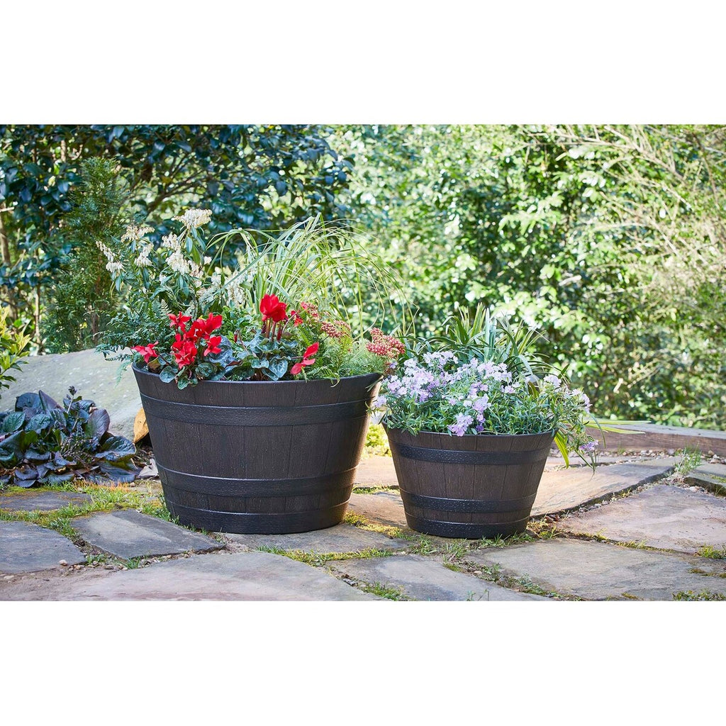 Jardinière en forme de tonneau de whisky Southern Patio