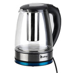Bouilloire électrique 1500 W 1,8 L, chauffe-eau, théière en verre, cafetière, arrêt automatique