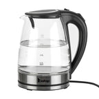 Bouilloire électrique 1500 W 1,8 L, chauffe-eau, théière en verre, cafetière, arrêt automatique