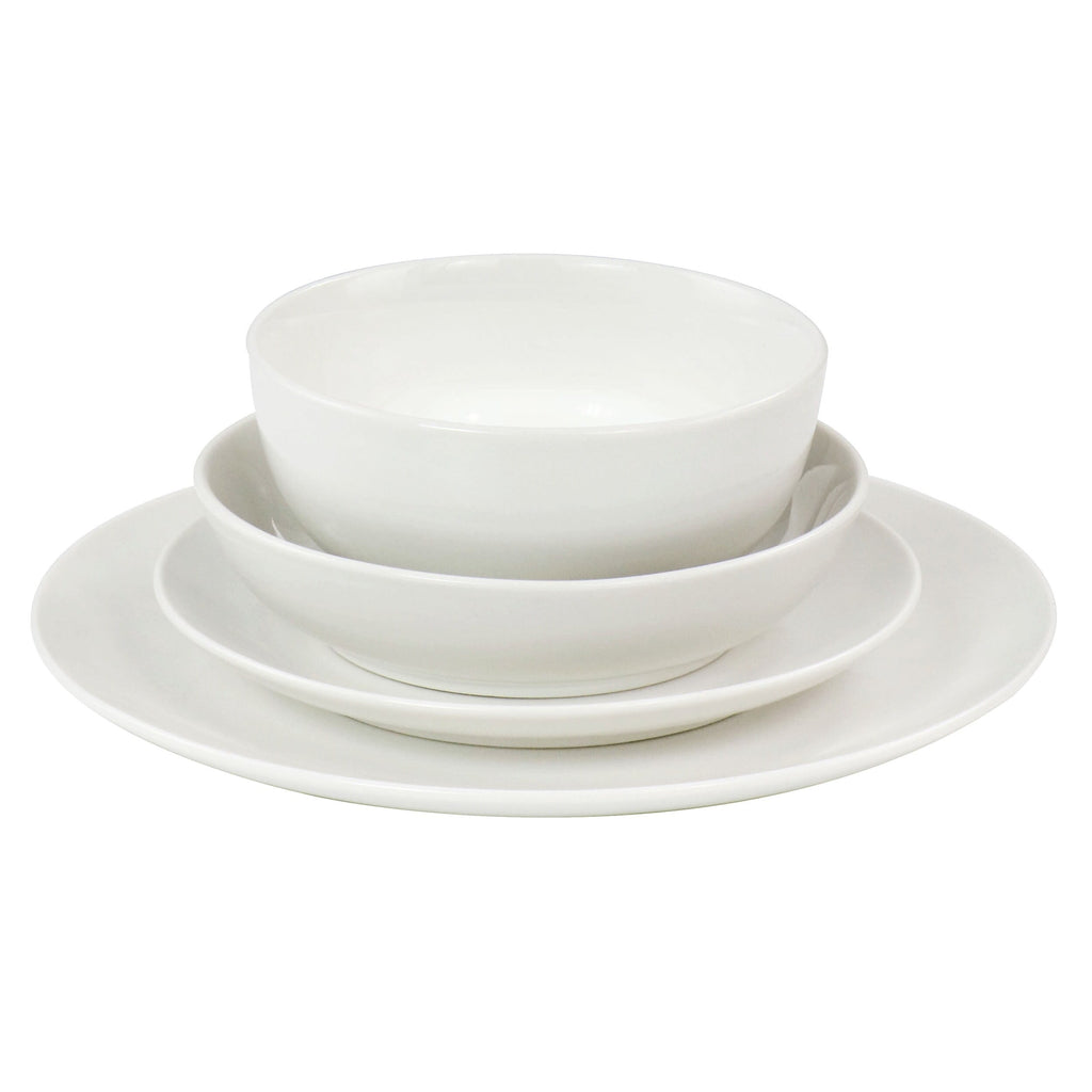 Service de table 16 pièces en porcelaine avec deux bols