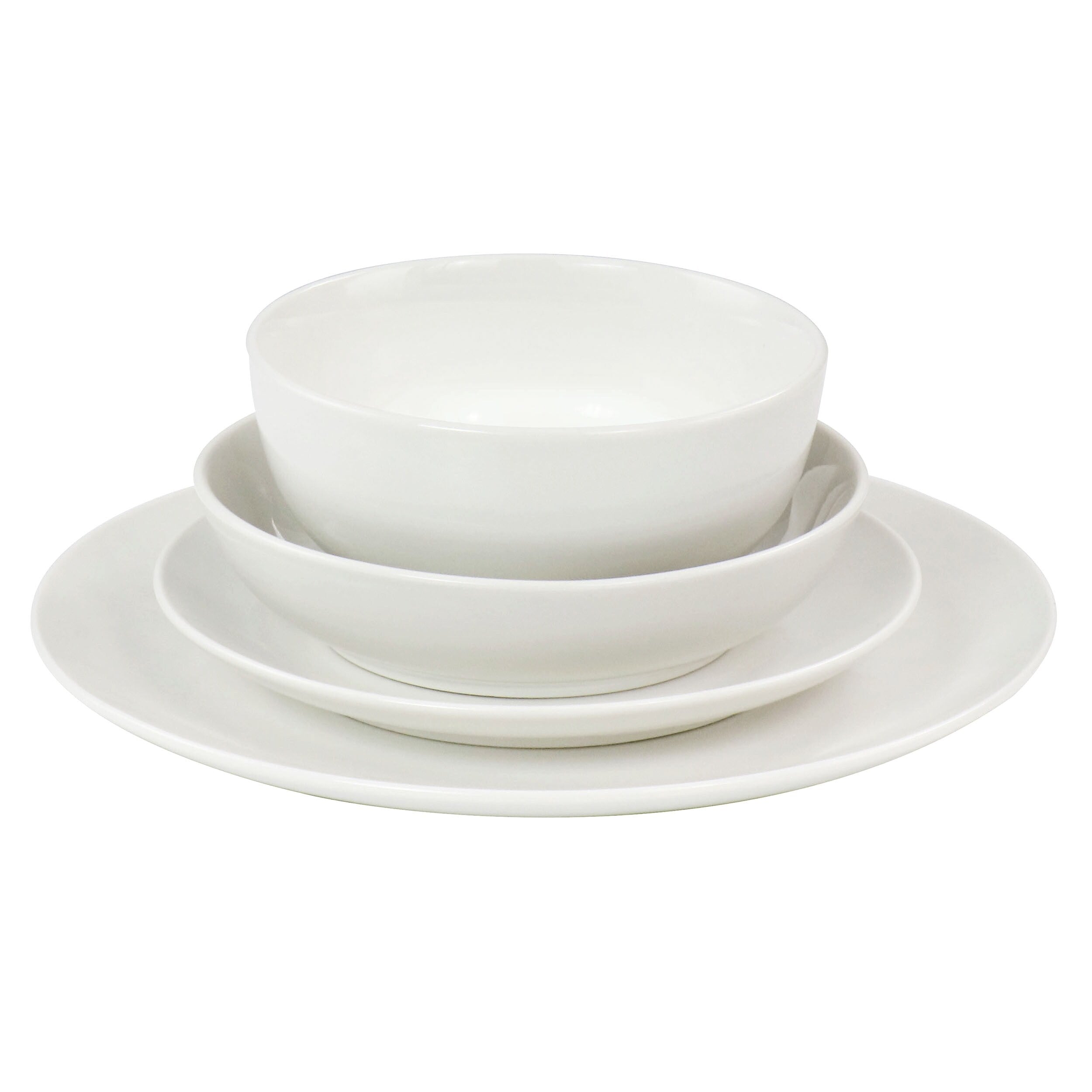 Service de table 16 pièces en porcelaine avec deux bols