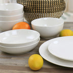 Service de table 16 pièces en porcelaine avec deux bols