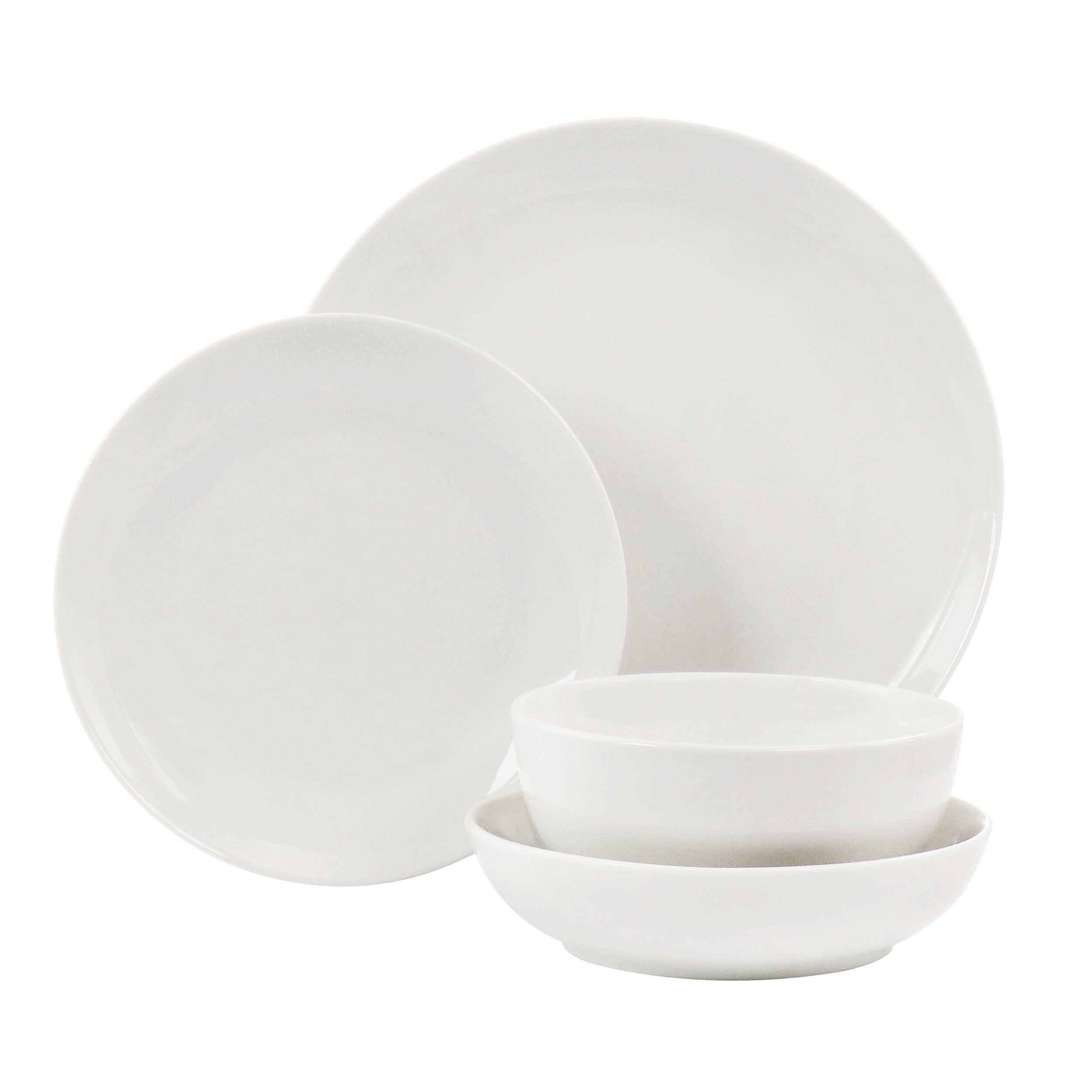 Service de table 16 pièces en porcelaine avec deux bols