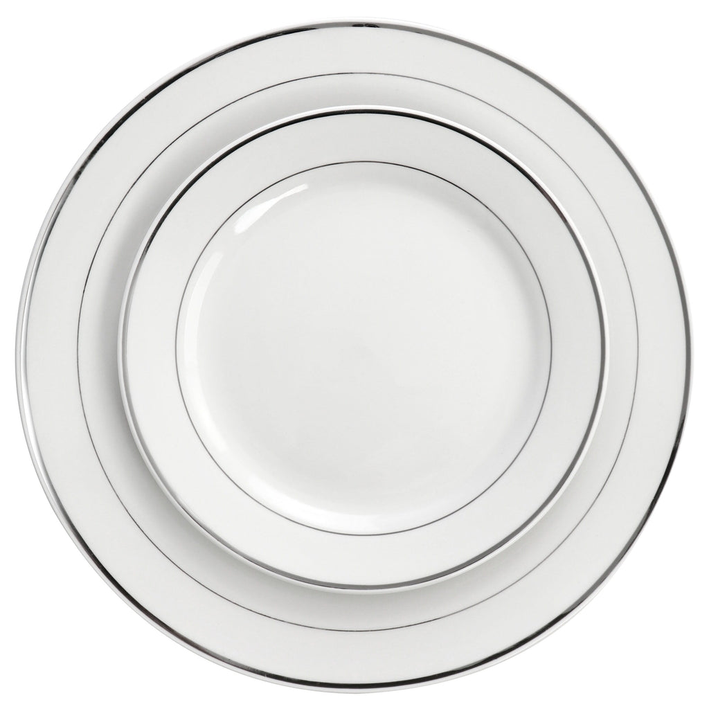 Service de table rond en porcelaine de 16 pièces avec deux bols