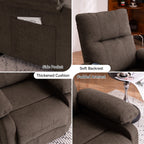Fauteuil inclinable électrique à 160° pour personnes âgées, avec massage à 8 points, chauffage et tissu chenille doux