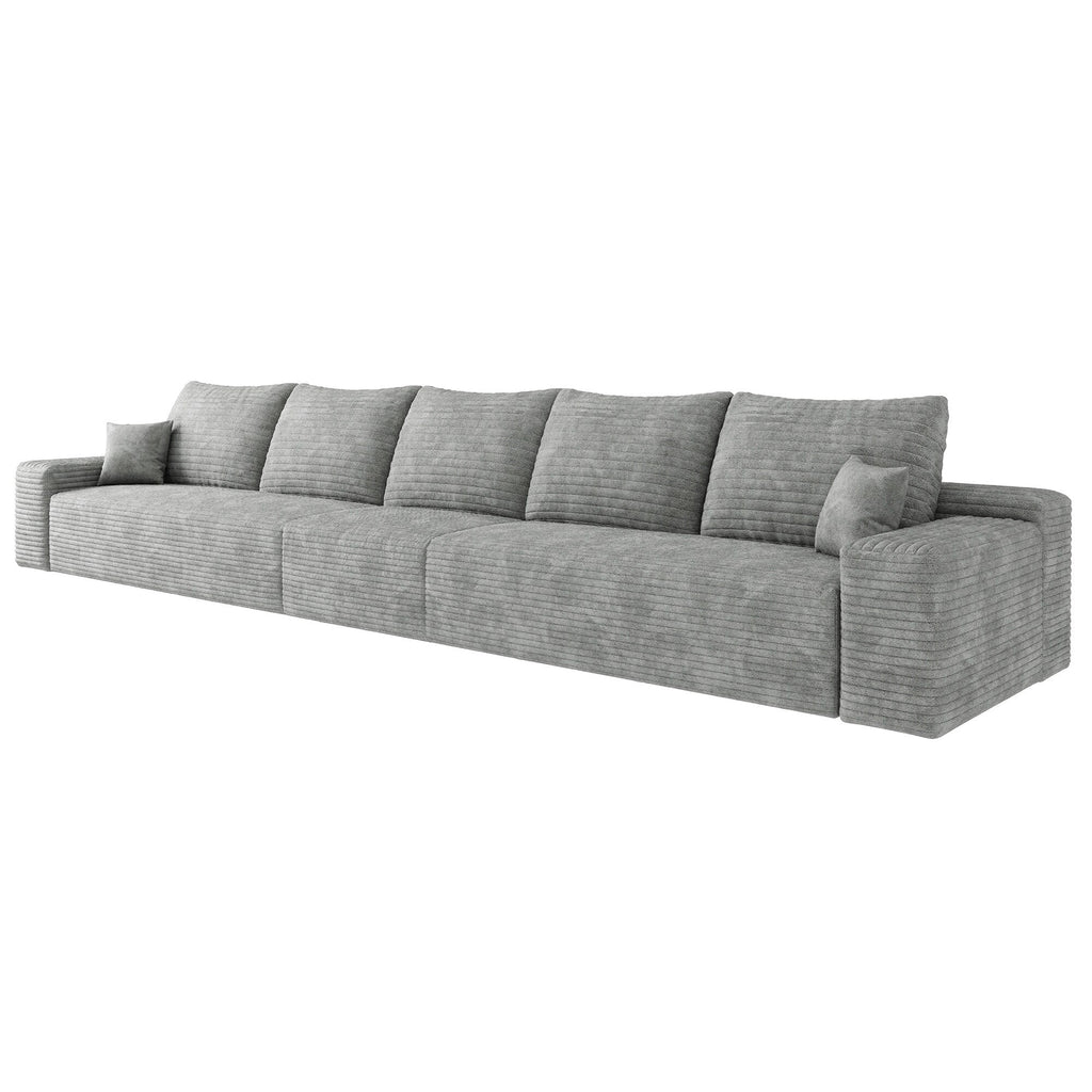 Canapé 6 places en mousse 168Foam - Canapé nuage en velours côtelé moelleux avec fauteuil inclinable et mousse haute résilience