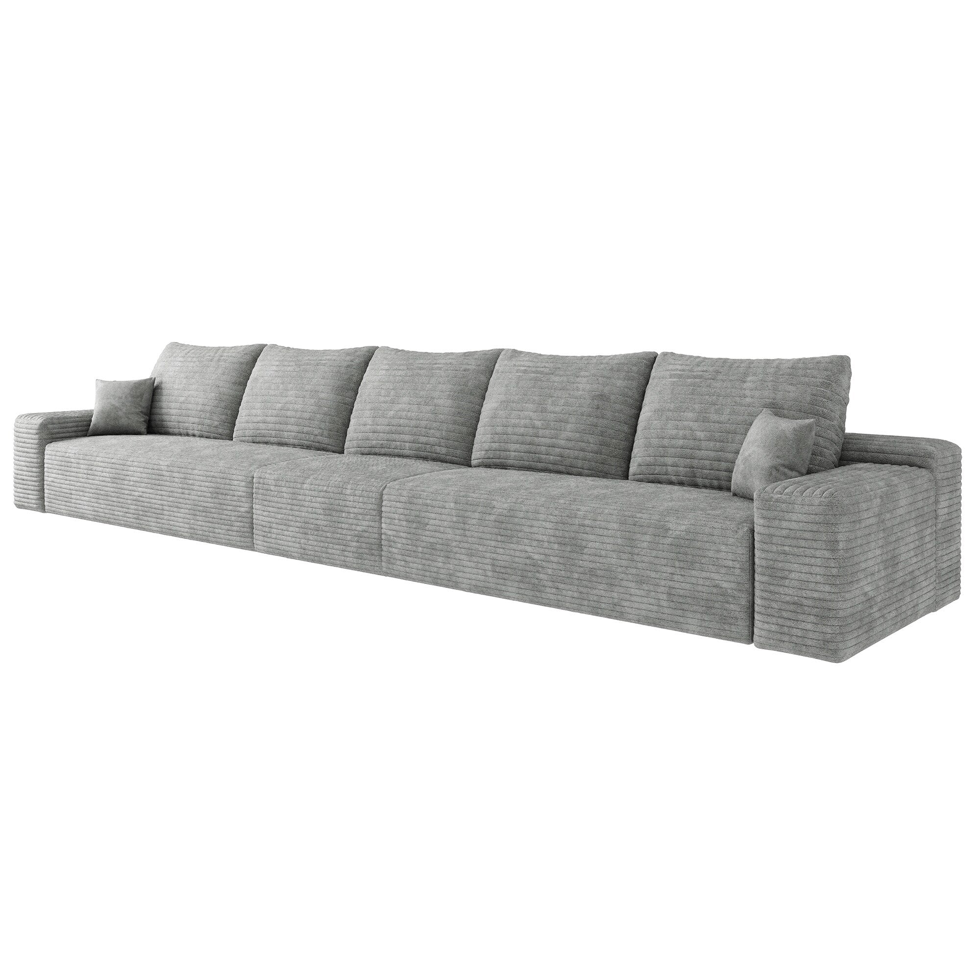 Canapé 6 places en mousse 168Foam - Canapé nuage en velours côtelé moelleux avec fauteuil inclinable et mousse haute résilience