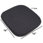 Coussins de siège carrés antidérapants en mousse à mémoire de forme de 16 po (2 ou 4) - 16 x 16