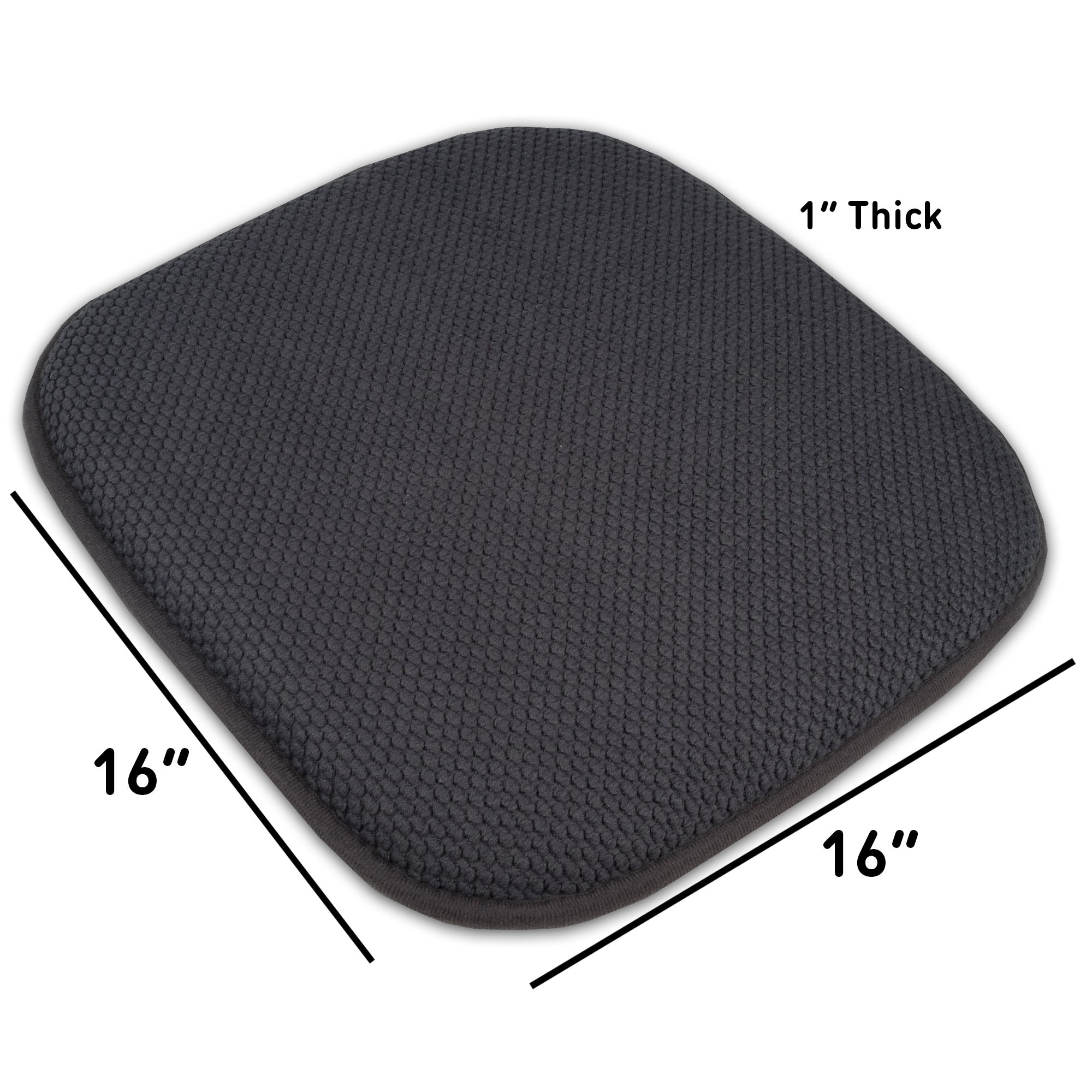 Coussins de siège carrés antidérapants en mousse à mémoire de forme de 16 po (2 ou 4) - 16 x 16