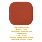 Coussins de siège carrés antidérapants en mousse à mémoire de forme de 16 po (2 ou 4) - 16 x 16
