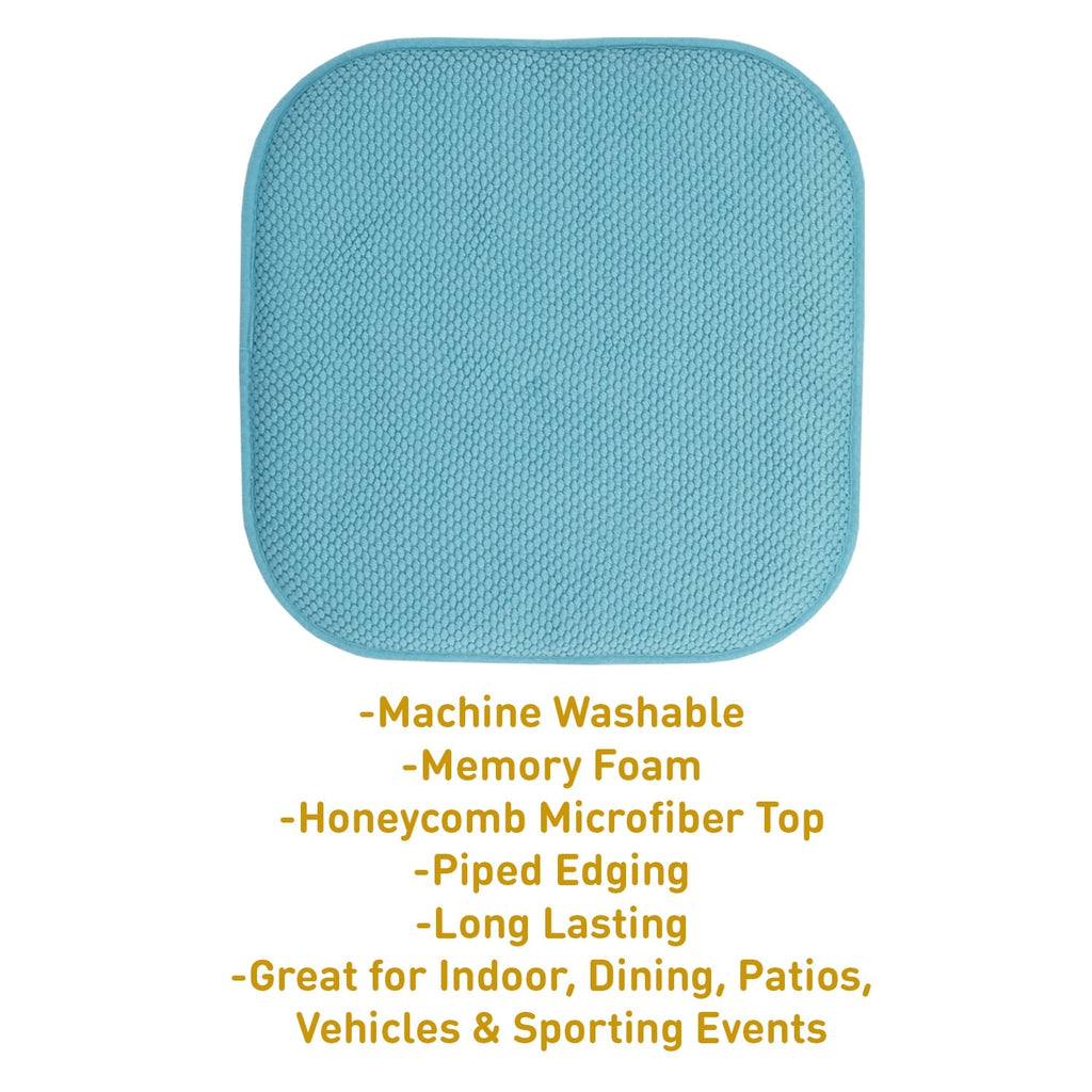 Coussins de siège carrés antidérapants en mousse à mémoire de forme de 16 po (2 ou 4) - 16 x 16