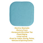 Coussins de siège carrés antidérapants en mousse à mémoire de forme de 16 po (2 ou 4) - 16 x 16