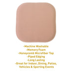 Coussins de siège carrés antidérapants en mousse à mémoire de forme de 16 po (2 ou 4) - 16 x 16
