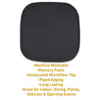 Coussins de siège carrés antidérapants en mousse à mémoire de forme de 16 po (2 ou 4) - 16 x 16