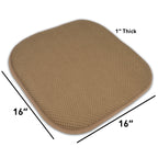 Coussins de siège carrés antidérapants en mousse à mémoire de forme de 16 po (2 ou 4) - 16 x 16