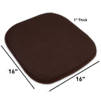 Coussins de siège carrés antidérapants en mousse à mémoire de forme de 16 po (2 ou 4) - 16 x 16