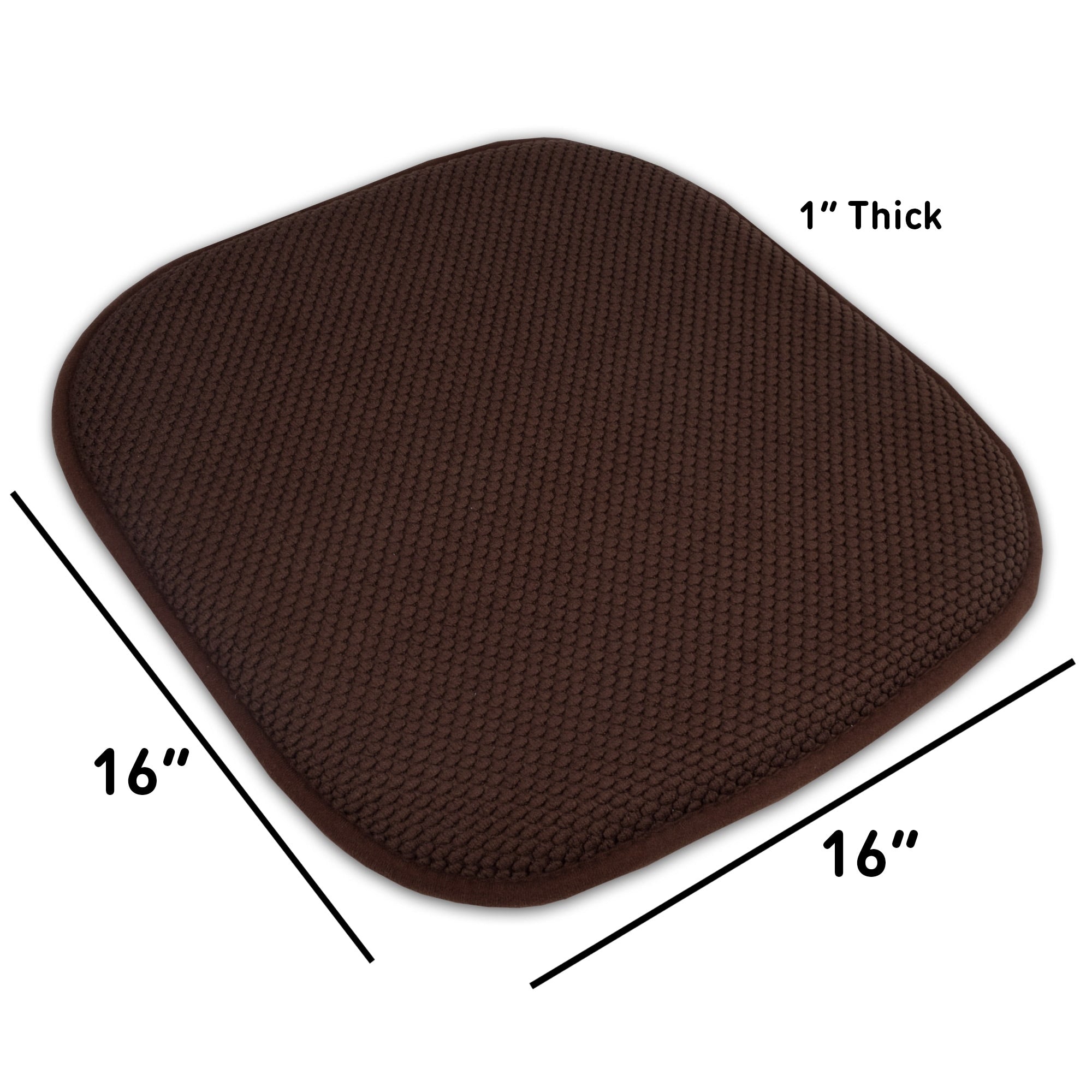 Coussins de siège carrés antidérapants en mousse à mémoire de forme de 16 po (2 ou 4) - 16 x 16