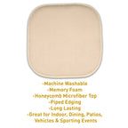 Coussins de siège carrés antidérapants en mousse à mémoire de forme de 16 po (2 ou 4) - 16 x 16