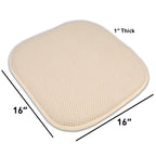 Coussins de siège carrés antidérapants en mousse à mémoire de forme de 16 po (2 ou 4) - 16 x 16