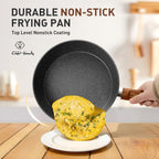 Batterie de cuisine en granit 17 pièces, ensemble de casseroles et poêles antiadhésives