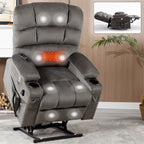 Fauteuil inclinable électrique à 180° avec massage et chauffage, deux porte-gobelets