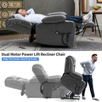 Fauteuil inclinable électrique à 180°, double moteur, porte-gobelets en acier inoxydable