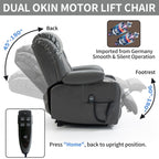 Fauteuil inclinable électrique à 180°, double moteur, porte-gobelets en acier inoxydable