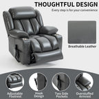 Fauteuil inclinable électrique à 180°, double moteur, porte-gobelets en acier inoxydable