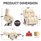 Fauteuil inclinable électrique à 180°, double moteur, porte-gobelets en acier inoxydable