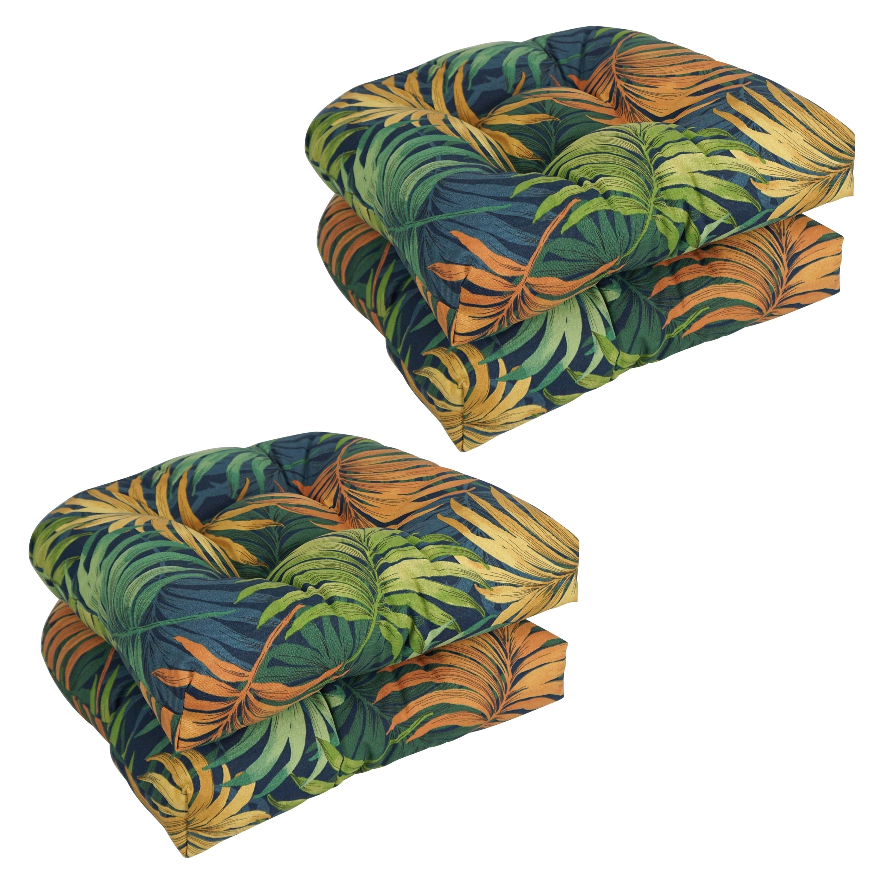 Coussins de chaise d'intérieur/extérieur à dossier arrondi de 19 pouces (ensemble de 4) - 19 x 19