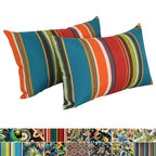 Coussins d'extérieur 19 x 11 pouces (lot de 2, motifs variés) - 19 x 11