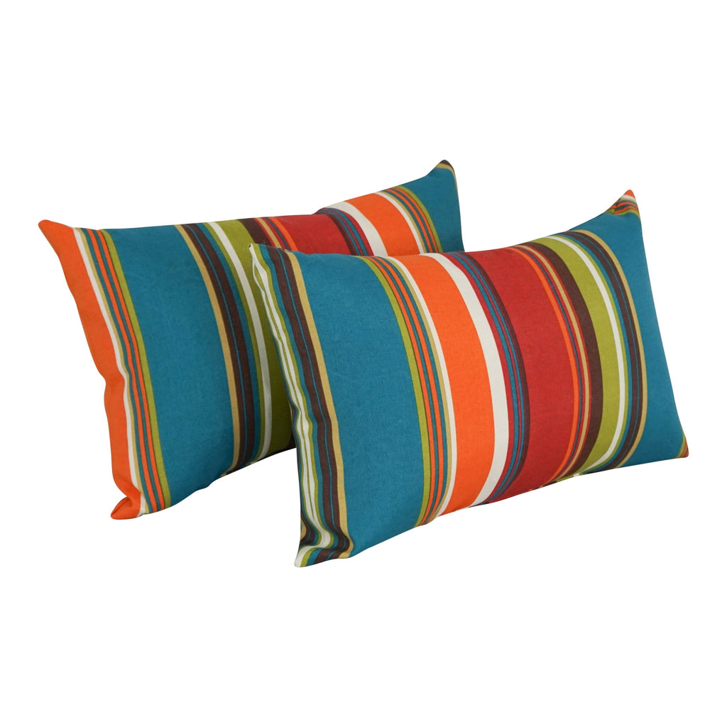 Coussins d'extérieur 19 x 11 pouces (lot de 2, motifs variés) - 19 x 11