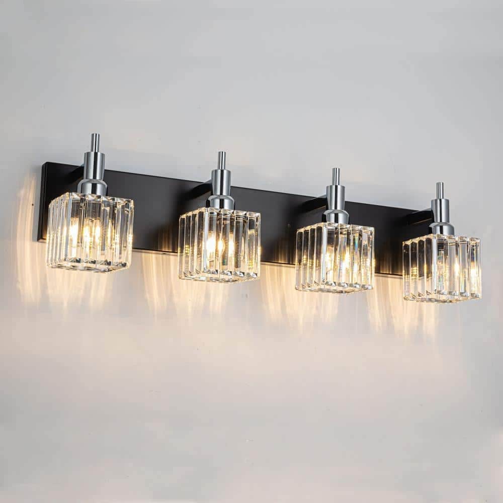 Appliques murales modernes en cristal pour salle de bain à 2, 3 ou 4 lumières