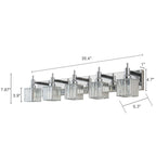 Appliques murales modernes en cristal pour salle de bain à 2, 3 ou 4 lumières